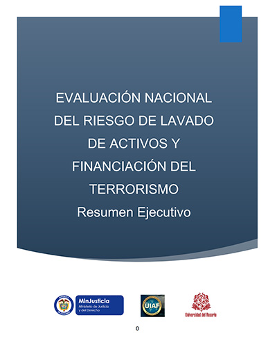 Portada del resumen ejecutivo, Evaluación Nacional de Riesgo de Lavado de Activos y Financiación del Terrorismo 2016